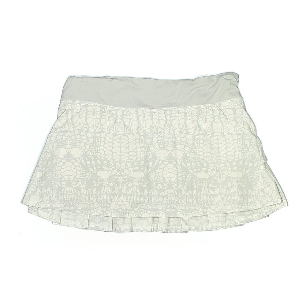 Lululemon Run Pace Setter Skirt White grey Reflective Glacier Lace Size 6